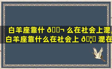 白羊座靠什 🐬 么在社会上混,白羊座靠什么在社会上 🦋 混在一起